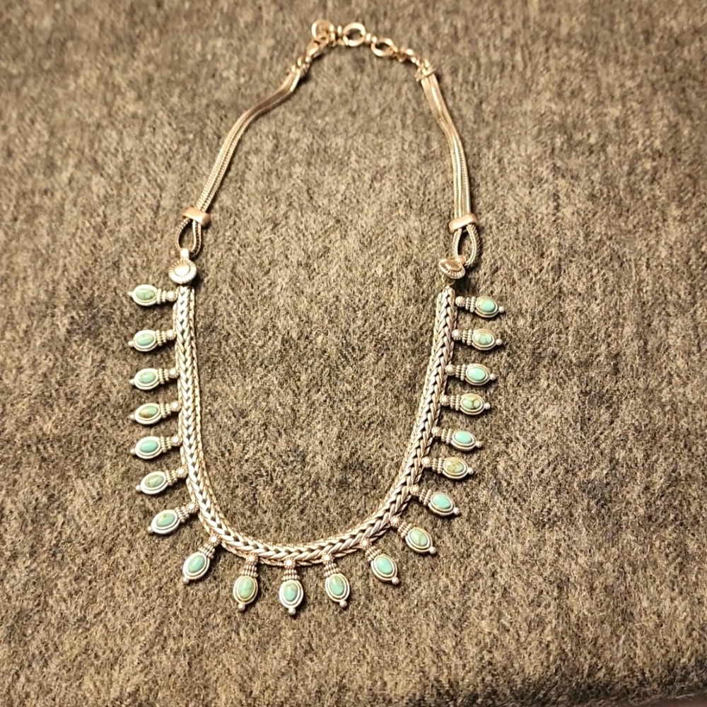 Turquoise and silver necklace